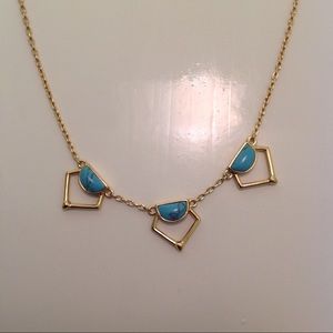 Stella & Dot turquoise and gold necklace